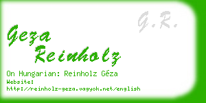 geza reinholz business card